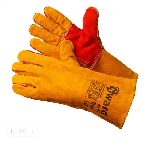 Краги из спилка оранжевого цвета, усиленные, длина 35 см Gward Track Lux р.XXL (11)