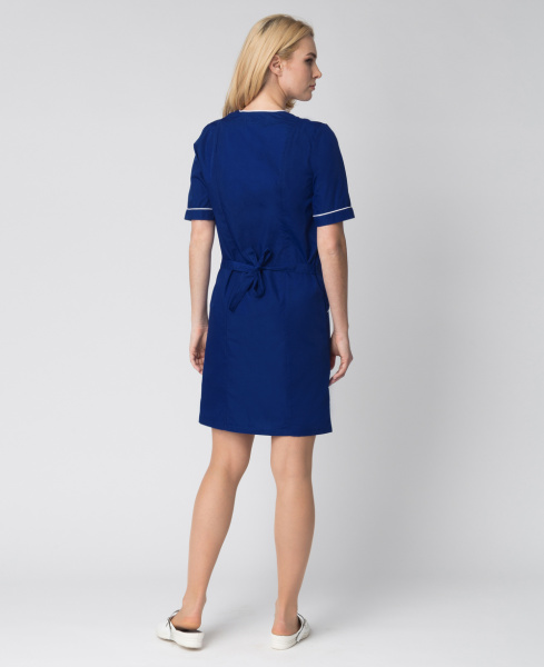 Халат женский Стелла (тк.ТиСи), т.синий/белый