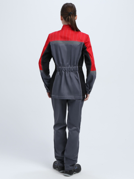 Костюм женский Формула-1 (тк.Смесовая,240) брюки, серый/красный/черный