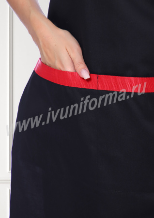 Фартук твил Джем черный/красный жен. (44-62)