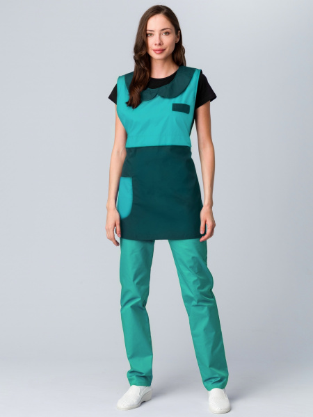 Фартук-сарафан Монро (тк.ТиСи), морская волна/бирюзовый (ЧЗ)