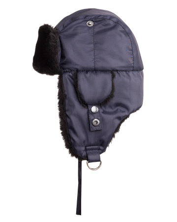 Шапка-ушанка "ЕВРО плюс" т.синяя (тк. Оксфорд)