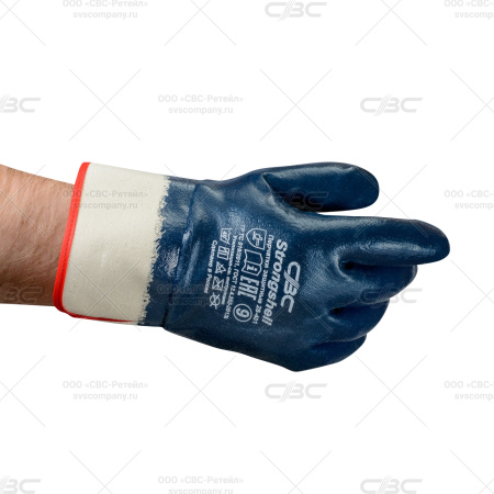 Перчатки трикотажные Strongshell (СТРОНГШЕЛЛ) с нефтемаслост. нитрил. покрвтием, манжет крага
