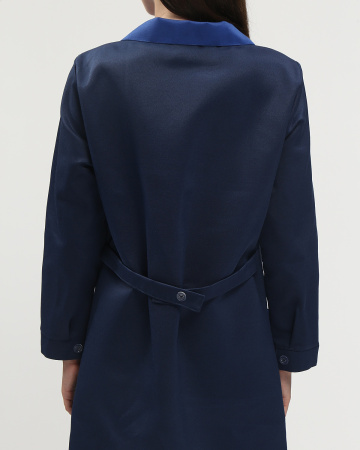 Халат женский Технолог (тк.Смесовая,210), т.синий/васильковый Факел (ЧЗ)