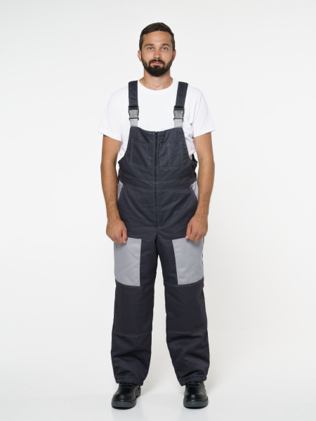 Костюм "Фаворит" зимний: куртка кор., п/комб. тёмно-серый с серым