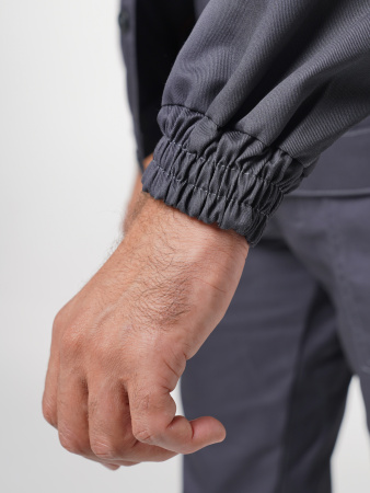 Костюм рабочий мужской №112 (куртка, полукомбинезон) тёмно-серый с красным (ЧЗ)