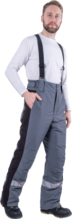 Брюки ХАЙ-ТЕК зимние, серый-черный Брю 217