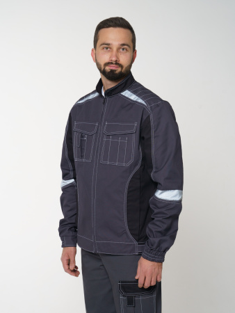 Куртка мужская Фаворит-Мега №116 серый с черный (ЧЗ)