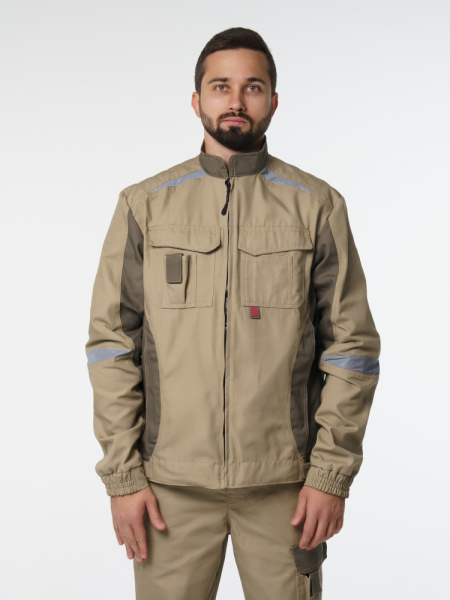 Куртка рабочая мужская №116 цвет бежевый, хаки,  ткань Канвас