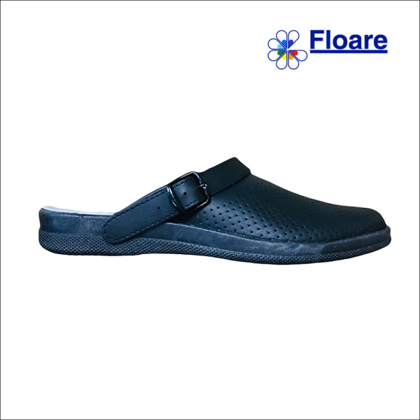 Сабо мужские, черные, арт. 95370105 ИОНЕЛ нат. кожа, нат. подпяточник Молдшуз