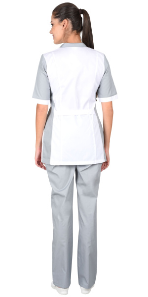 Костюм "ИОНА" женский: куртка, брюки, белый с серым