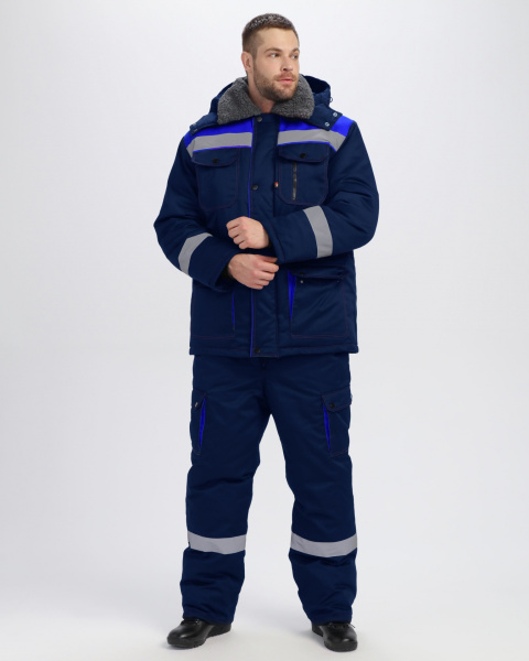 Костюм зимний Нейч-2 Премиум СОП (тк.Смесовая,240) п/к, т.синий/васильковый