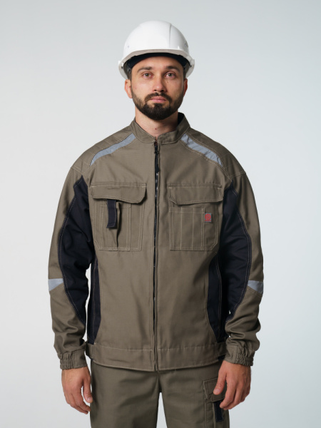 Куртка мужская Фаворит-Мега №116 хаки, черный тк. Канвас(ЧЗ)