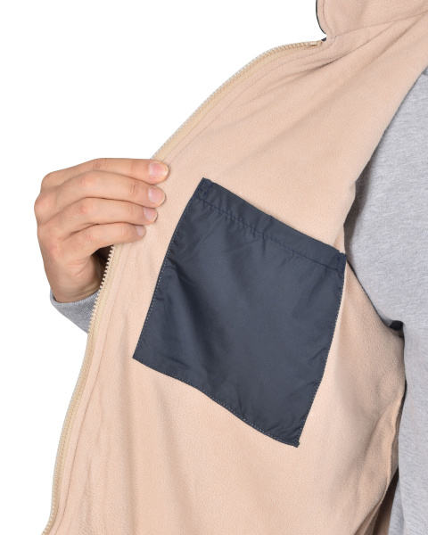 Жилет "ЕВРОПА" удлиненный (на подкладке флис бежевый) сине-серый (ЧЗ)