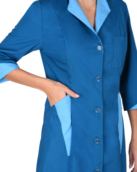 Халат "Марлен" женский морская волна с голубым (ЧЗ)