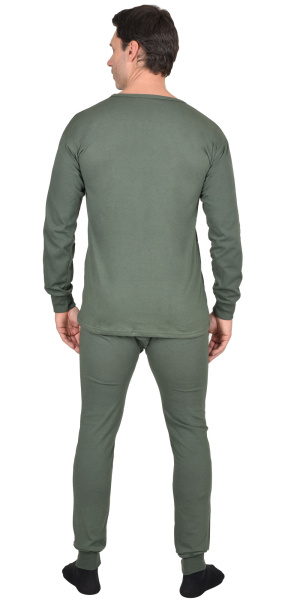 Белье нательное х/б трикотажное (цвет - черный/оливковый)