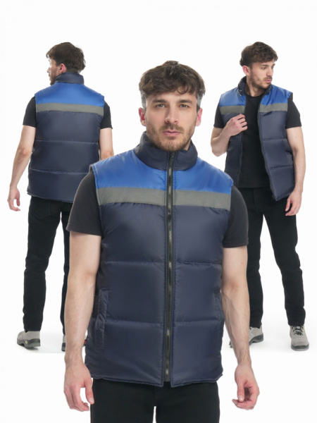 Жилет утепленный Экспертный СОП (тк.Оксфорд), т.синий/васильковый