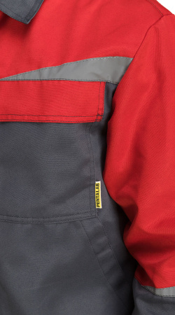 Костюм "Монтана" с полукомбинезоном (т.серый/красный) (Рейнир) (ЧЗ)