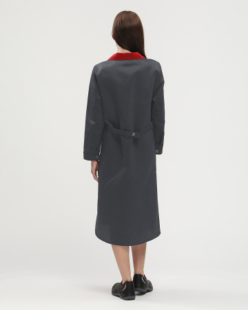 Халат женский Технолог (тк.Смесовая,210), т.серый/красный