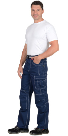 Брюки "Престиж" цв.синий, тк.Rodos (245гр.кв.м)