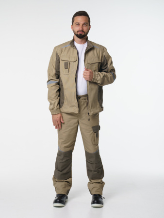 Куртка мужская Фаворит-Мега №116  бежевый, хаки тк. Канвас