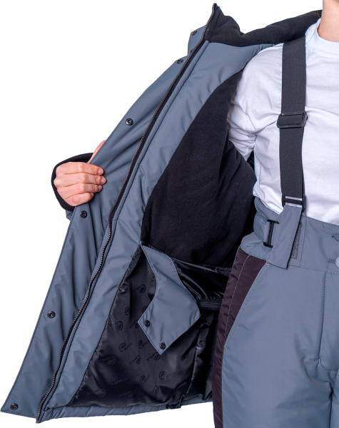 Куртка женские ХАЙ-ТЕК SAFETY зимняя, серый-красный-черный Кур 237 Наутика, пл. 125 г/м² ФСС