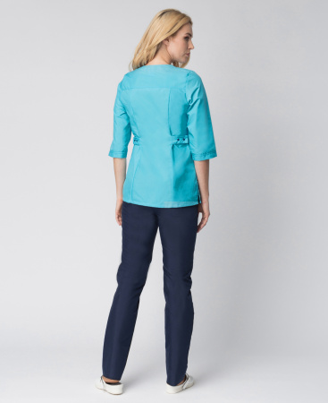 Костюм женский Спринт (тк.ТиСи), бирюзовый/т.синий (ЧЗ)