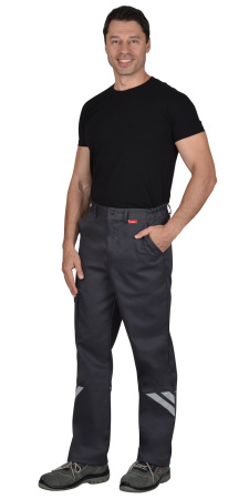 Костюм "Фотон"  летний: куртка, брюки серый с красным  (распродажа) (ЧЗ)